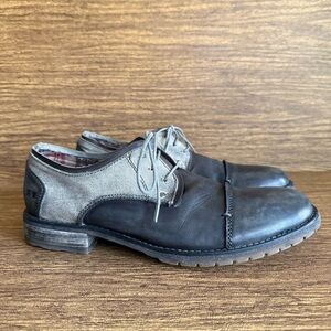 Bed-Stu Repeal Cap Toe Distressed Leather Derby Shoe Mens Size 9.5 Two Tone Grey